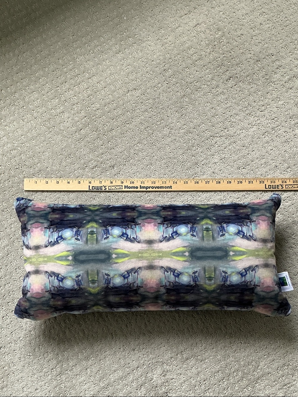 Decorative velvet lumbar Pillow with abstract drums Print